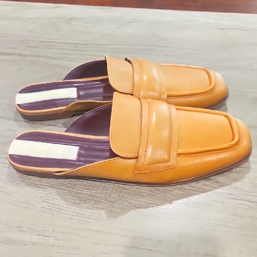 Franco Sarto Tan leather Loafers mules size 7.5
